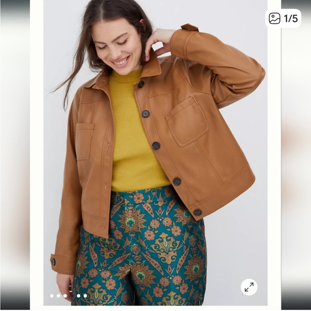 Anthropologie Faux Leather Jacket - Picture 3 of 12